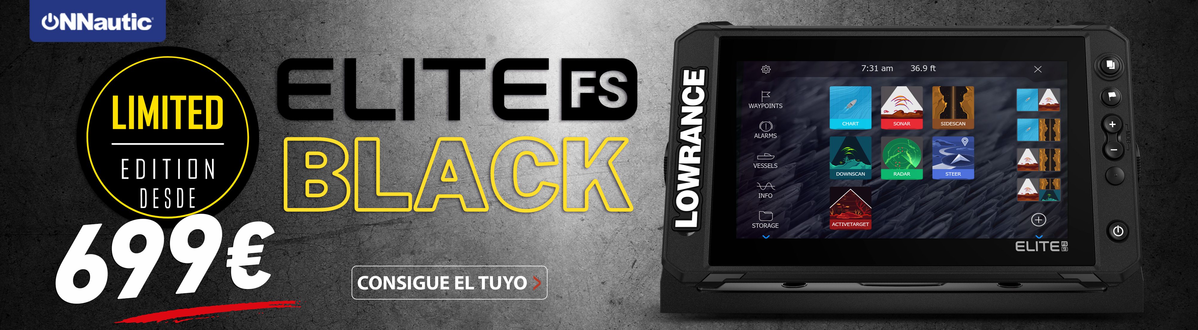 Compra tu sonda GPS plotter Lowrance Elite Black edición Limitada. 